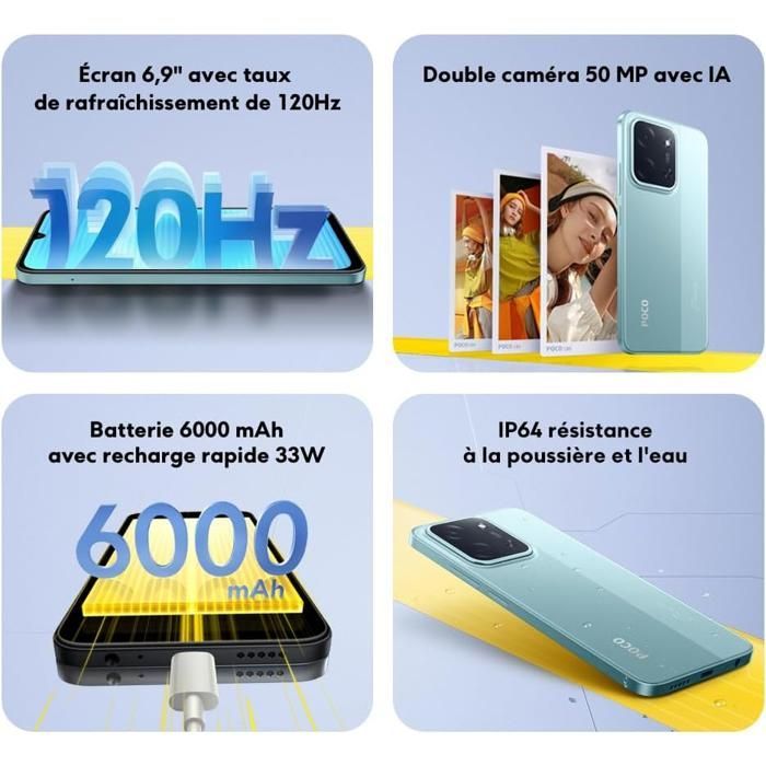Smartphone - XIAOMI - POCO C85 - 8 GB de RAM - 256 GB de almacenamiento - Verde