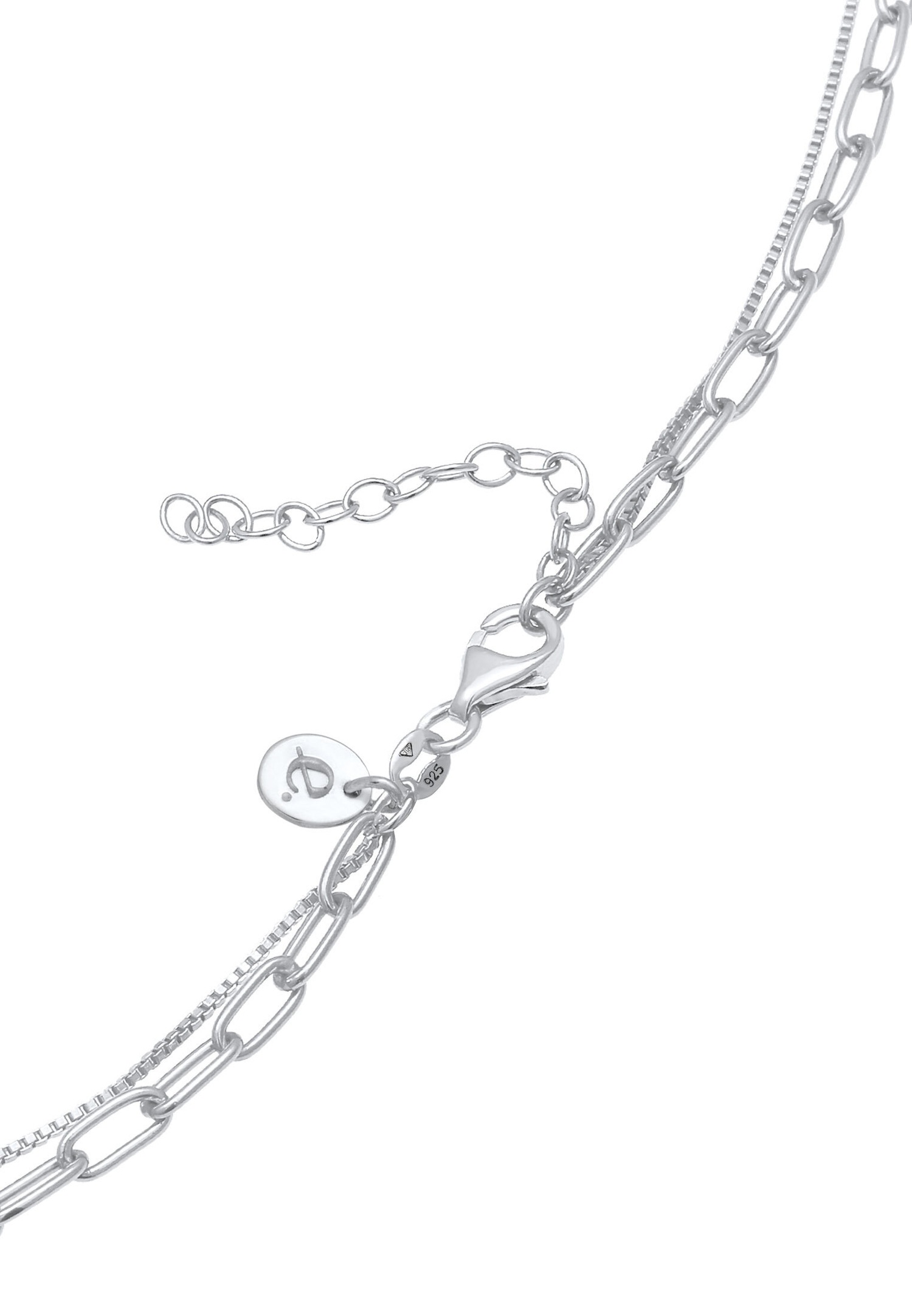 Elli PREMIUM Pendentif plaque de couche pour dames Chaîne de Figaro en argent 925