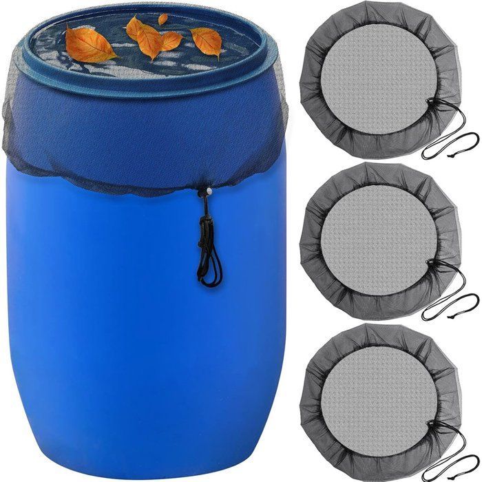 Protective Covers for Water Collector, 3 Pieces 95cm with Drawstring, Insect and Dustproof, Garden, Black