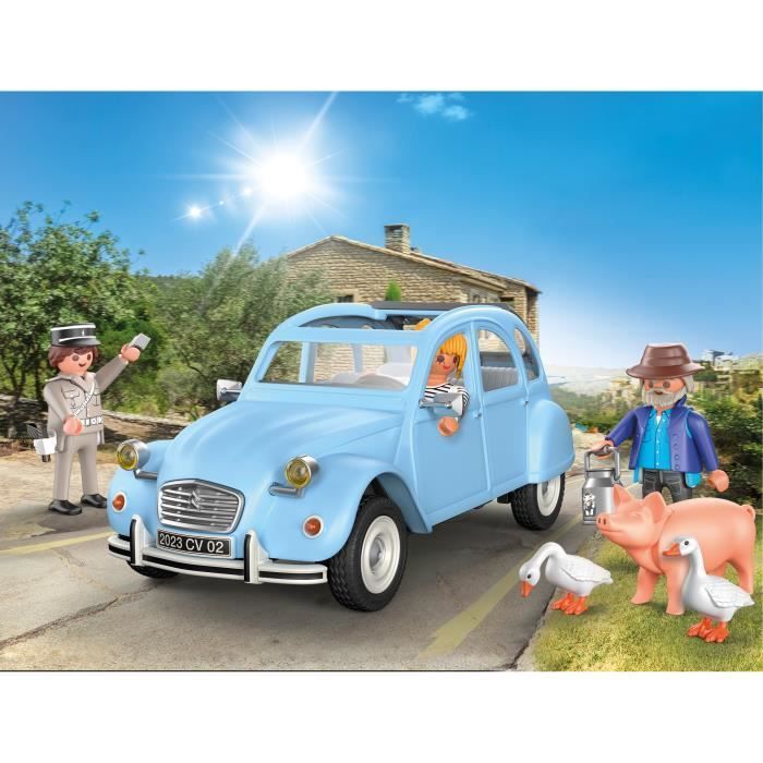 PLAYMOBIL 70640 Citroën 2CV, Oldtimer, Sammlerauto, Erwachsene, 3 Figuren