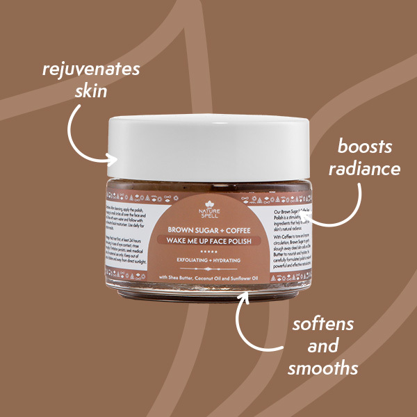 Exfoliante facial de azúcar moreno y café de Nature Spell
