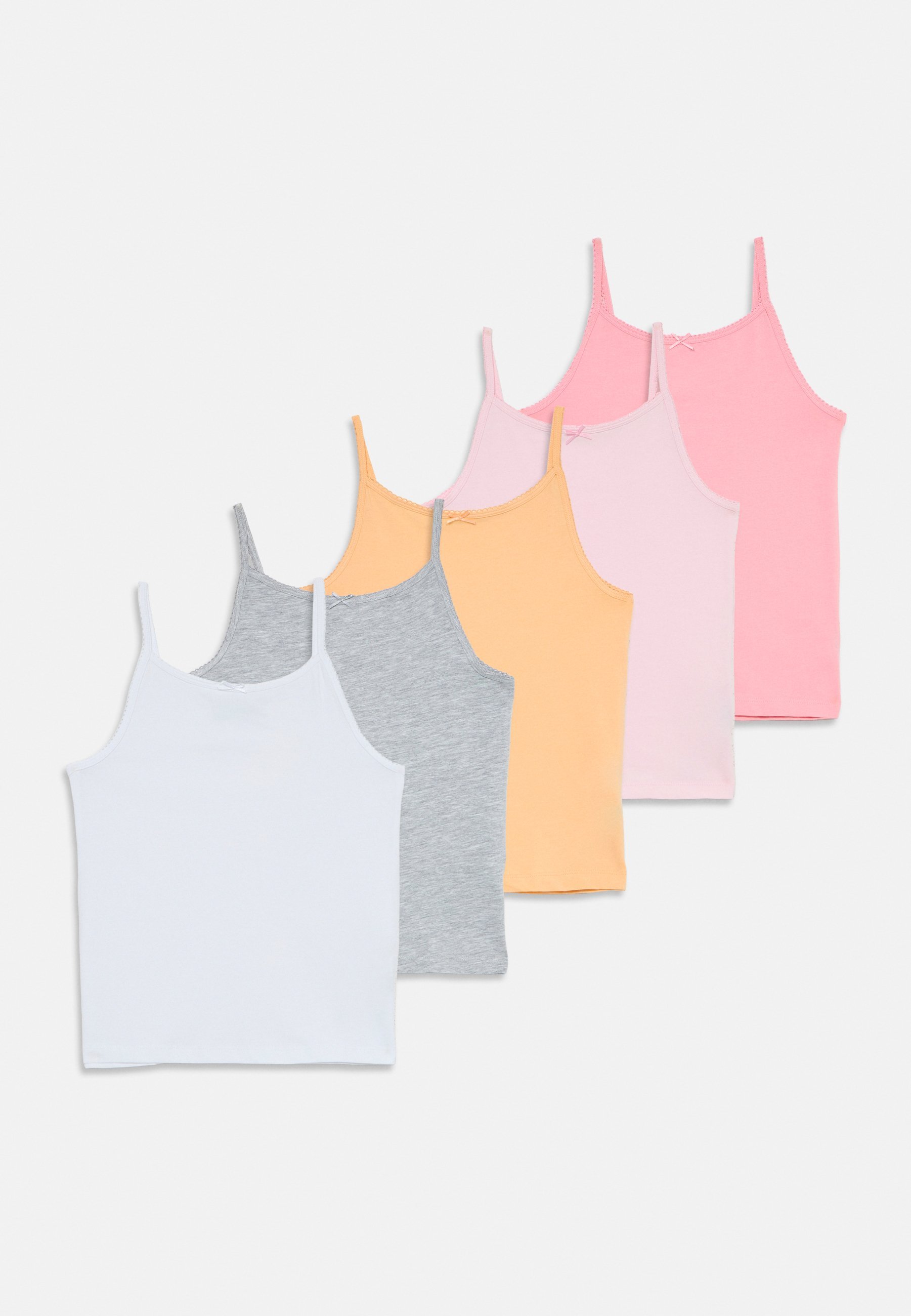 Friboo CONFEZIONE DA 5 GILET CON FIOCCO - Maglietta intima - bianco/grigio chiaro screziato/rosa