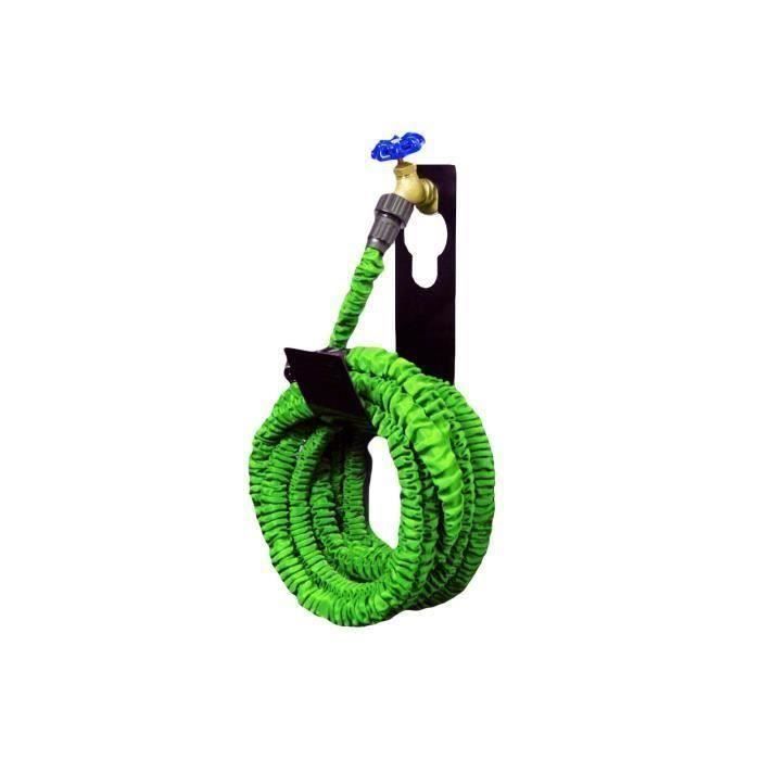 Tuyau d'arrosage - Extensible 20m à 40m - Pistolet 7 jets - Vert - Compatible tous embouts