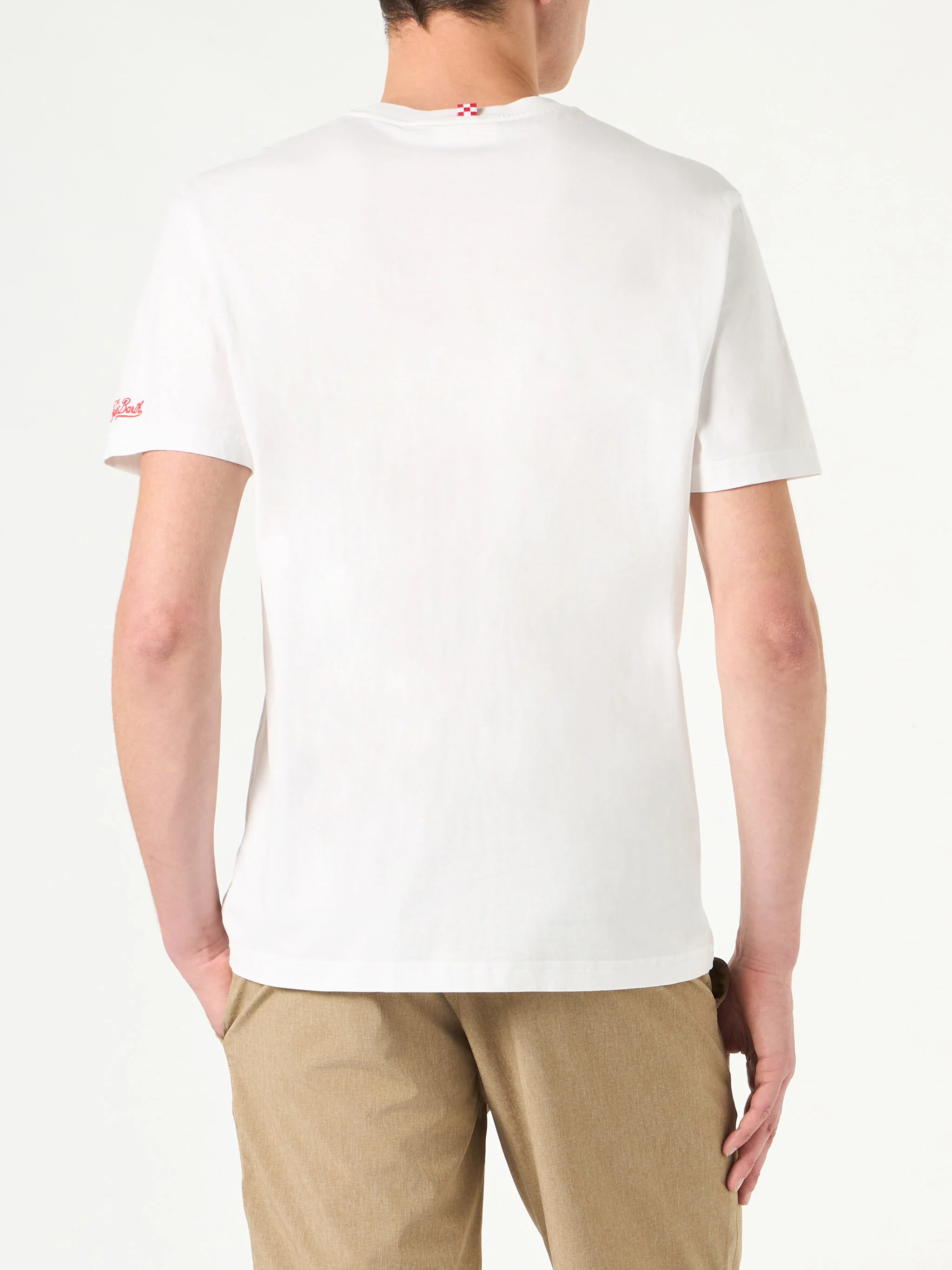 Heren katoenen T-shirt met Mykonos-print