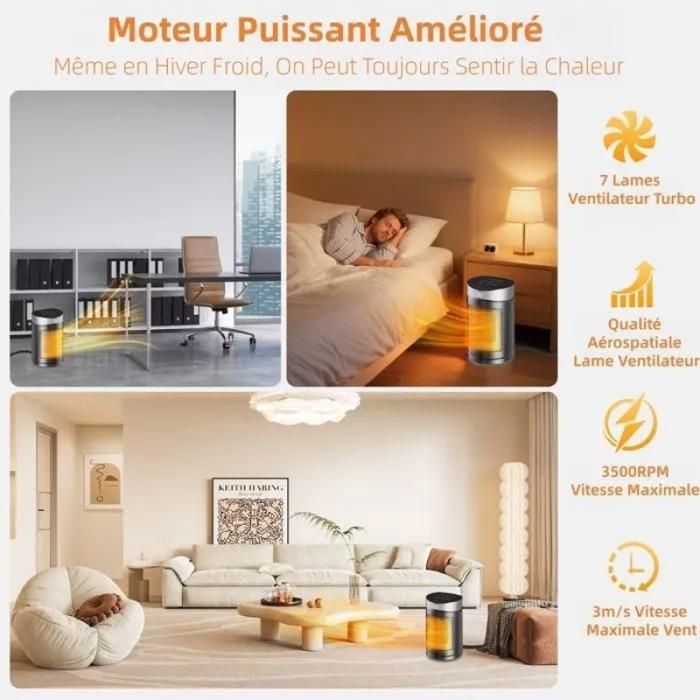 Auxiliary heater, 1500W Energy-Efficient Electric Fan Heater, Silent Radiator, Protect AUXILIARY ELECTRIC RADIATOR