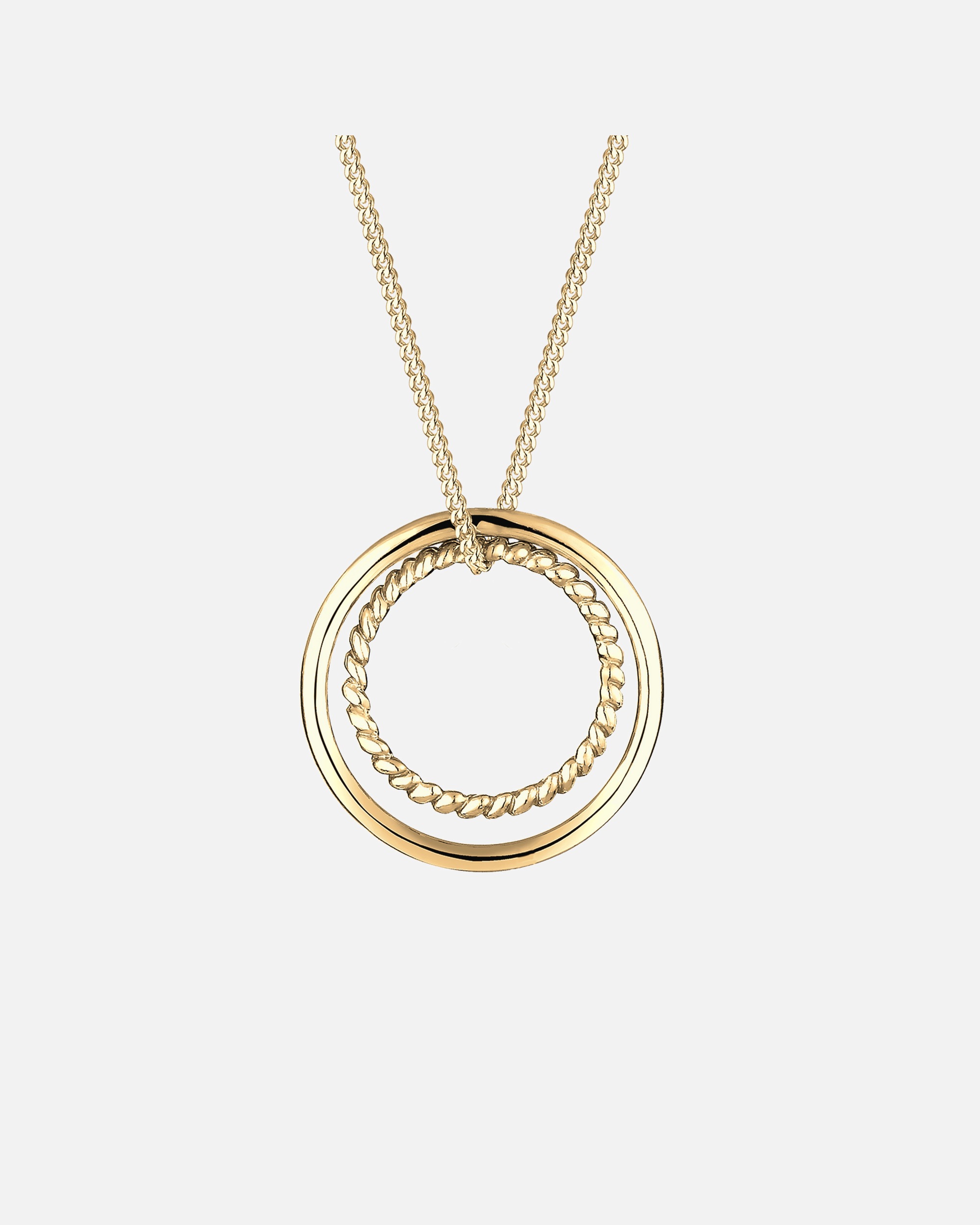 Elli Femmes Cercle Geo Basique Bi-Color en argent sterling 925 plaqué or