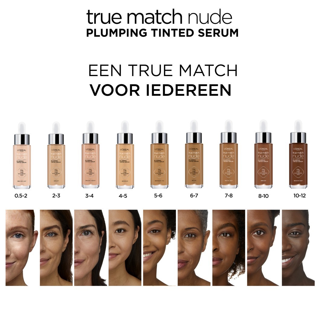 „L'Oréal Paris Hyaluronsäure-Serum True Match Nude“ putlinantis tonuotas serumas – 30 ml