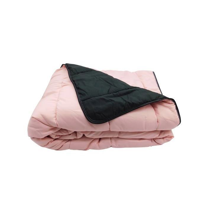 Edredón ligero - MORTREUX - 240 x 260 cm - Negro/Rosa - Edición especial de verano - Lavable a máquina