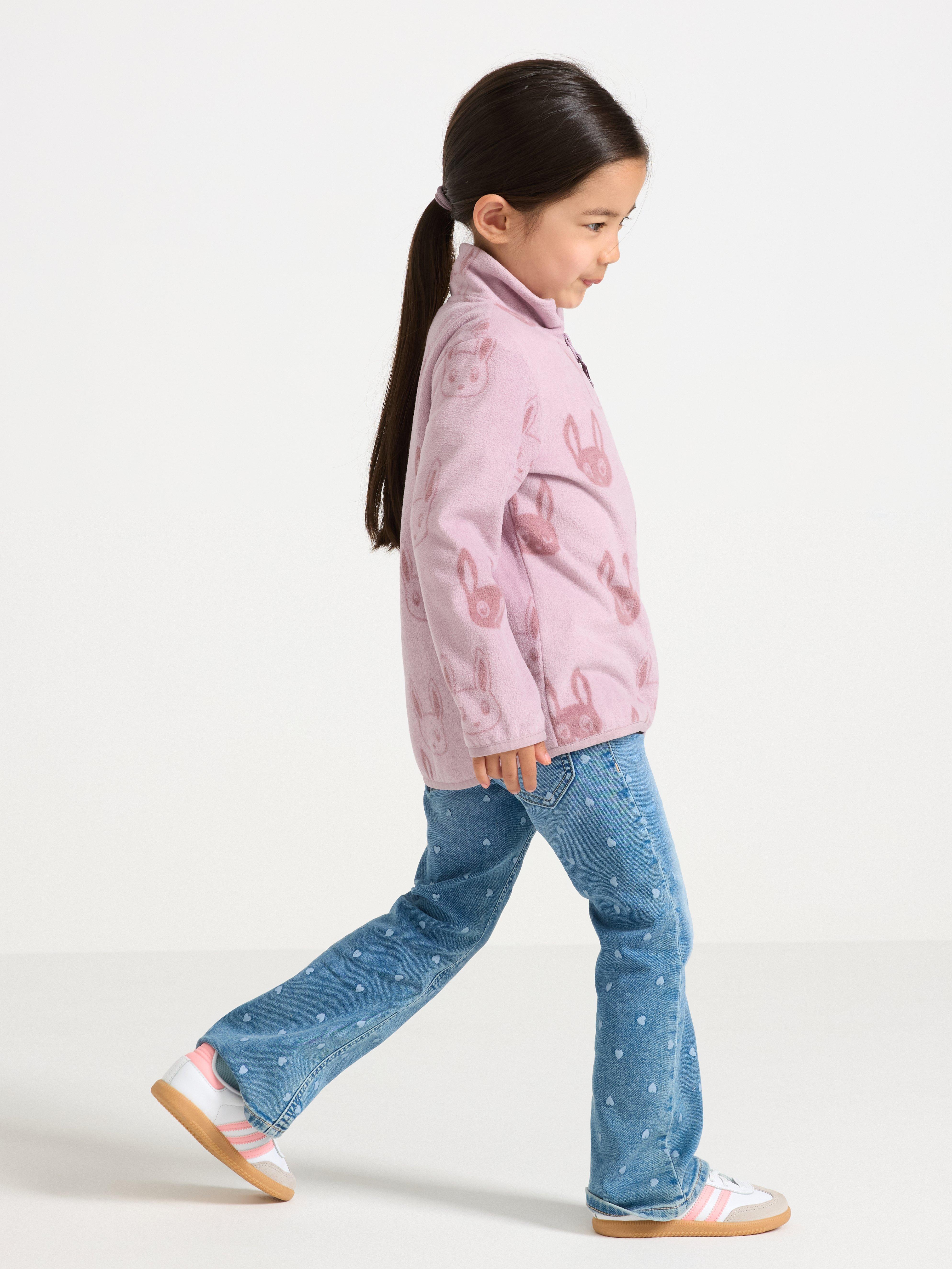 Chaqueta de micropolar color lila claro empolvado