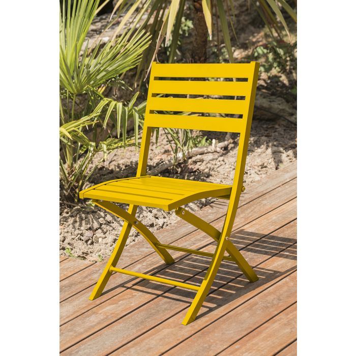 MARIUS 140 cm 4-persoons aluminium eethoek, mosterdgeel