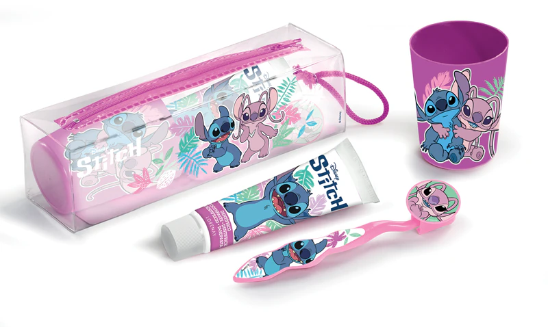 Kit de higiene bucal Disney Stitch para crianças a partir de 3 anos.