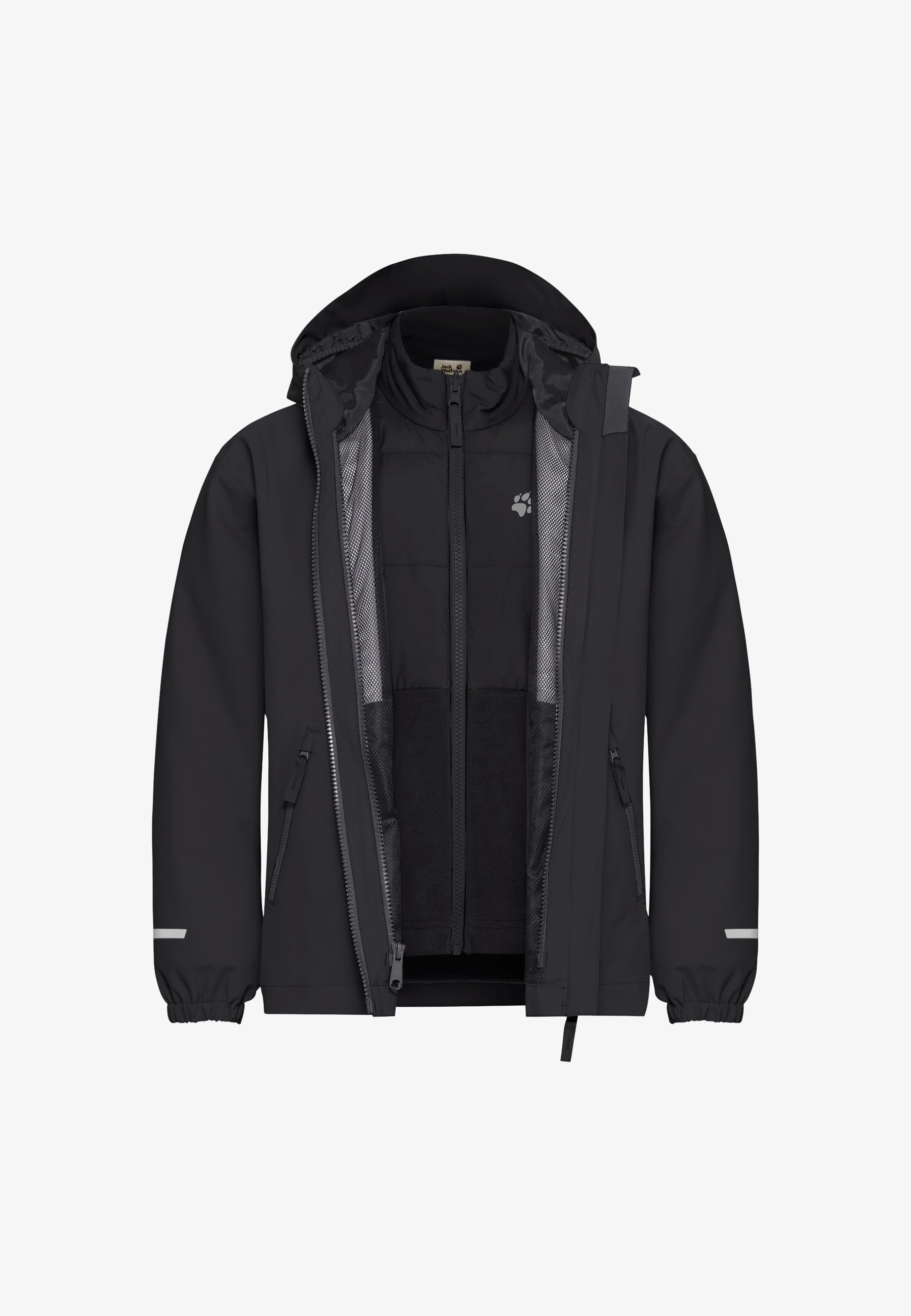 Jack Wolfskin HYBRID 3IN1 - Parka - zwart