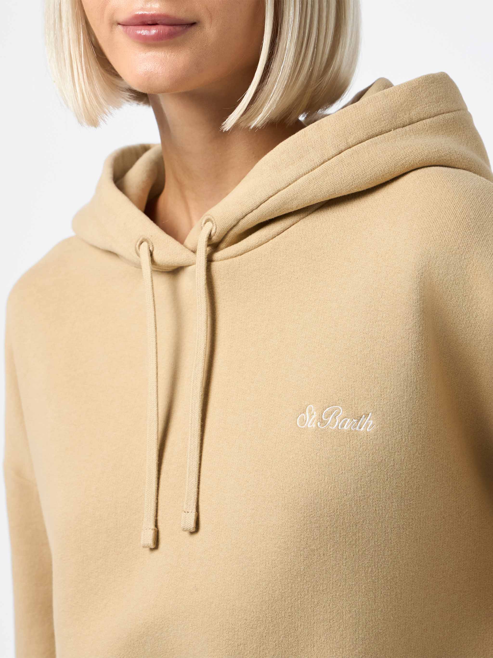 Dameshoodie Mindy van beige katoen