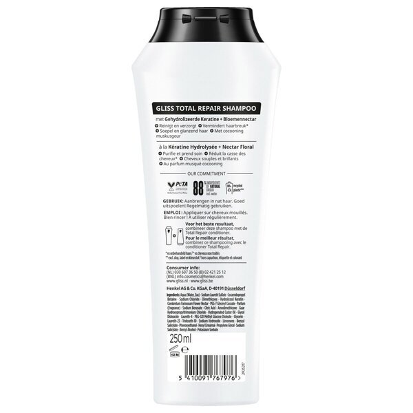Gliss Total Repair regeneruojantis šampūnas<br>250ml