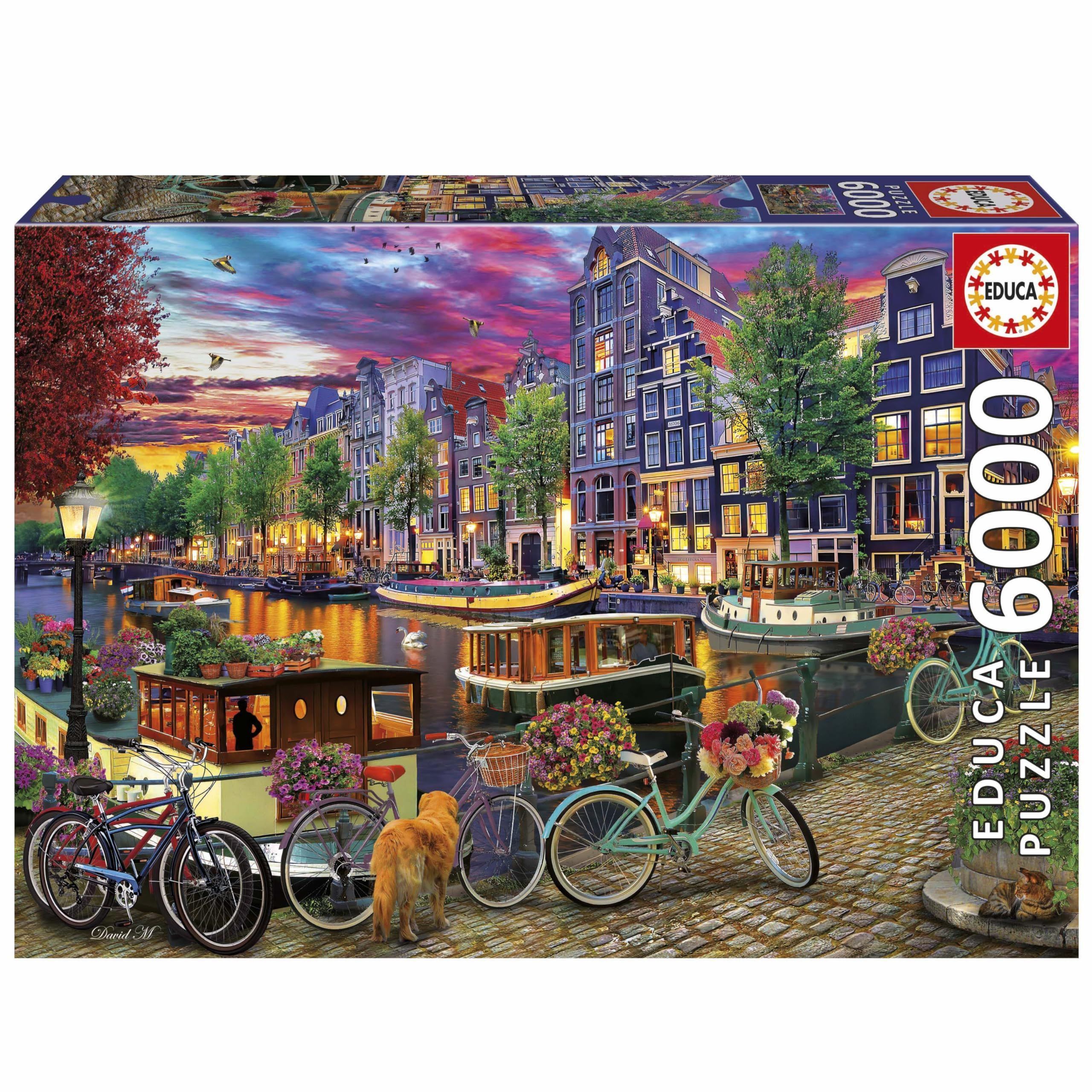 Puzzle - EDUCA - Vélos à Amsterdam - 6000 pièces - 156 x 107 cm - À partir de 15 ans