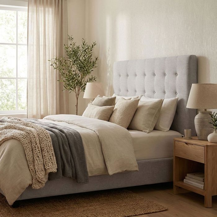 Tête de lit Luxor 160cm Tissu Beige - MENZZO - Elégance - Chic