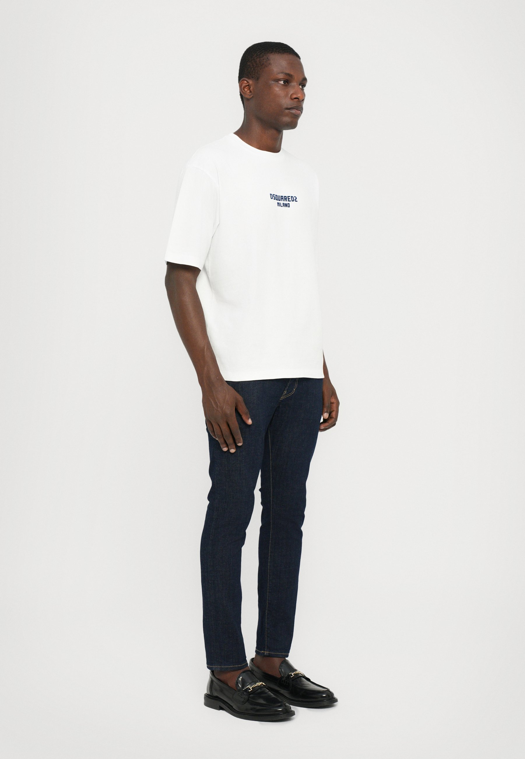T-shirt Dsquared2 coupe ample - Imprimé - blanc/bleu marine foncé