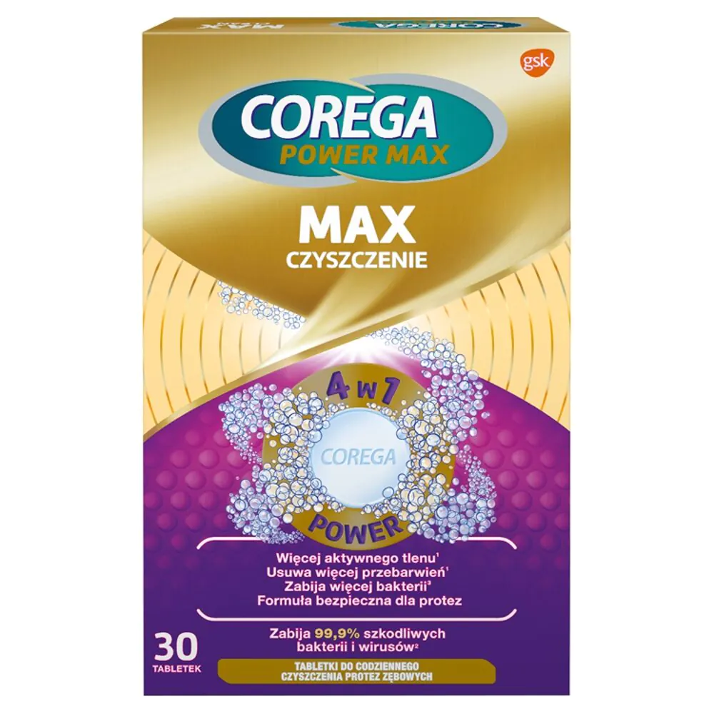 Corega Max Czyszczenie, Tabletki rozpuszczalne do czyszczenia protez zębowych