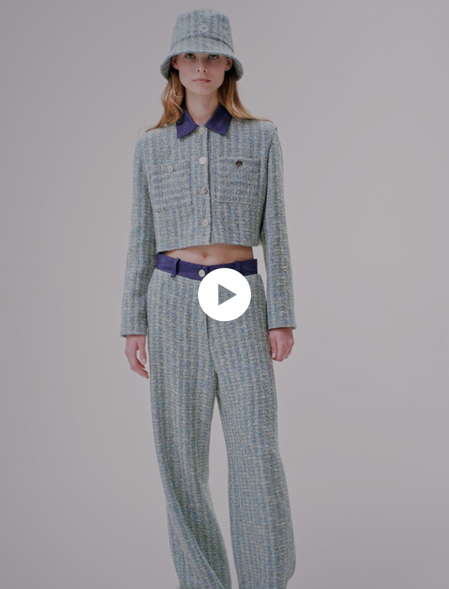 Tweedbroek met wijde pijpen - Meerkleurig