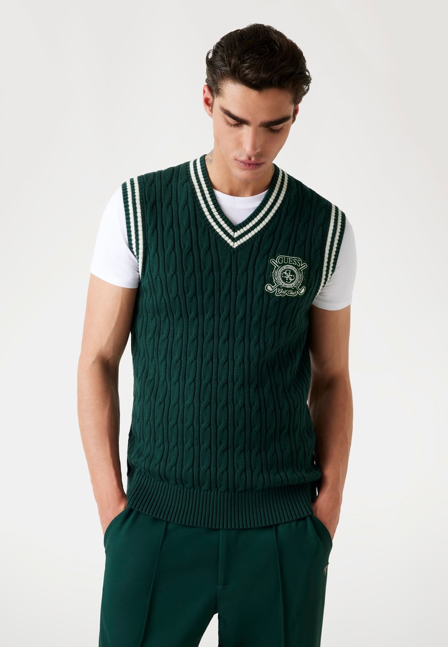 Guess Braid - Trui - donkergroen