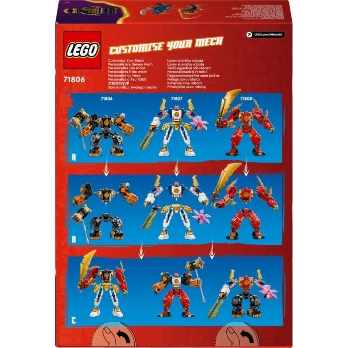 LEGO® 71806 NINJAGO Mech Elementale della Terra di Cole, Giocattolo con 2 personaggi tra cui una minifigure di Cole, Regalo Ninja
