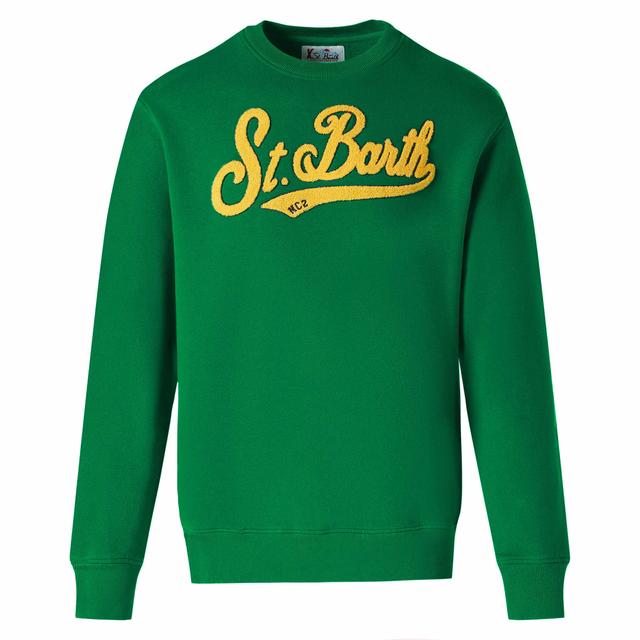 Sweatshirt met ronde hals voor heren met badstof logo
