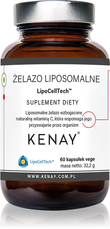 Kenay Iron LipoCellTech™ voedingssupplementcapsules ter ondersteuning van de bloedvorming.