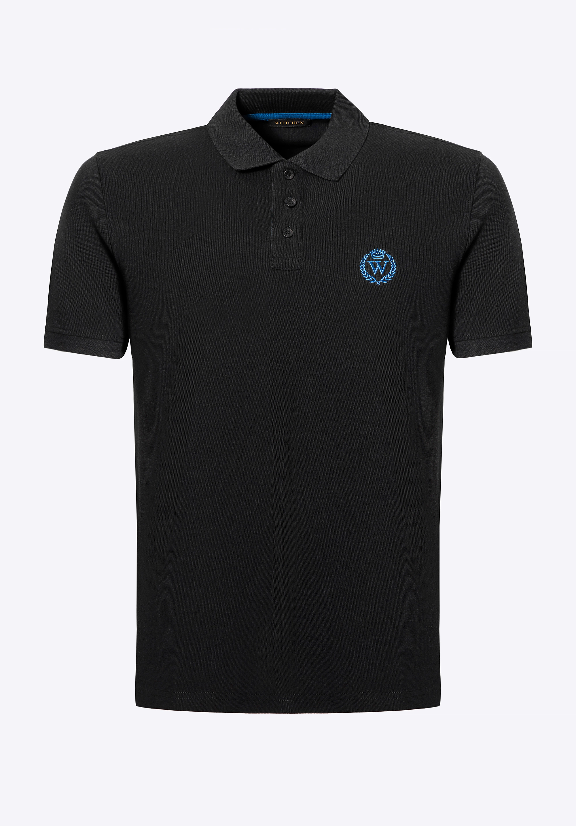 Koszulka polo męska bawełniana z kolorowym logo czarna