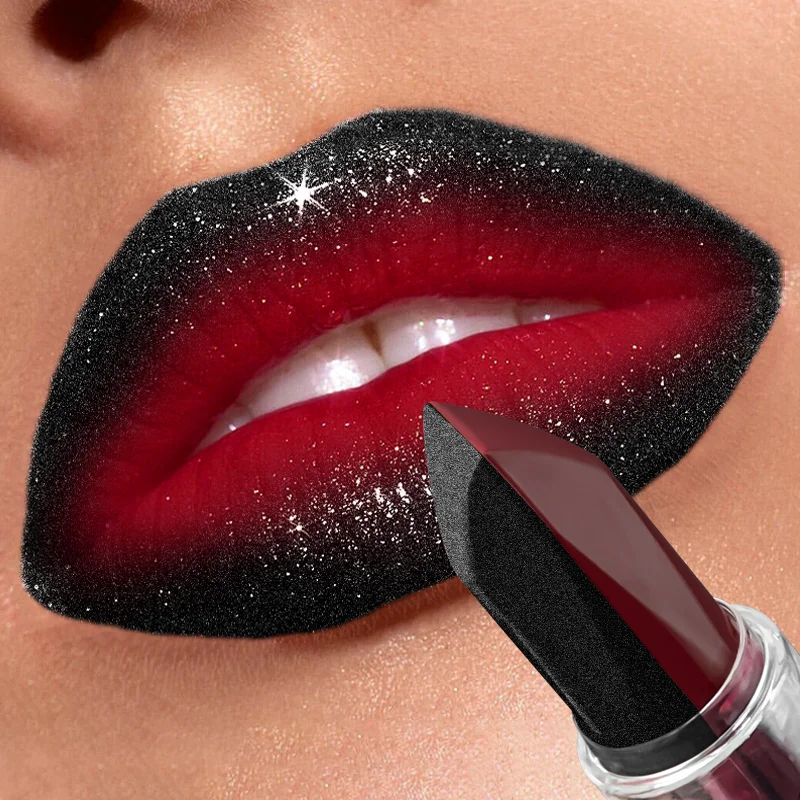 Rouge à lèvres waterproof longue tenue hydratant mat non collant, teinte nacrée diamant rouge pour des lèvres sexy