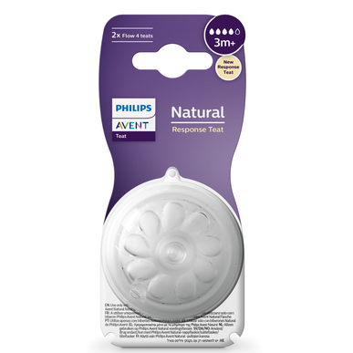 Philips Avent Natural Response T4 -tutti, nopea virtaus, 3 kk, 2 kpl, 2 kpl