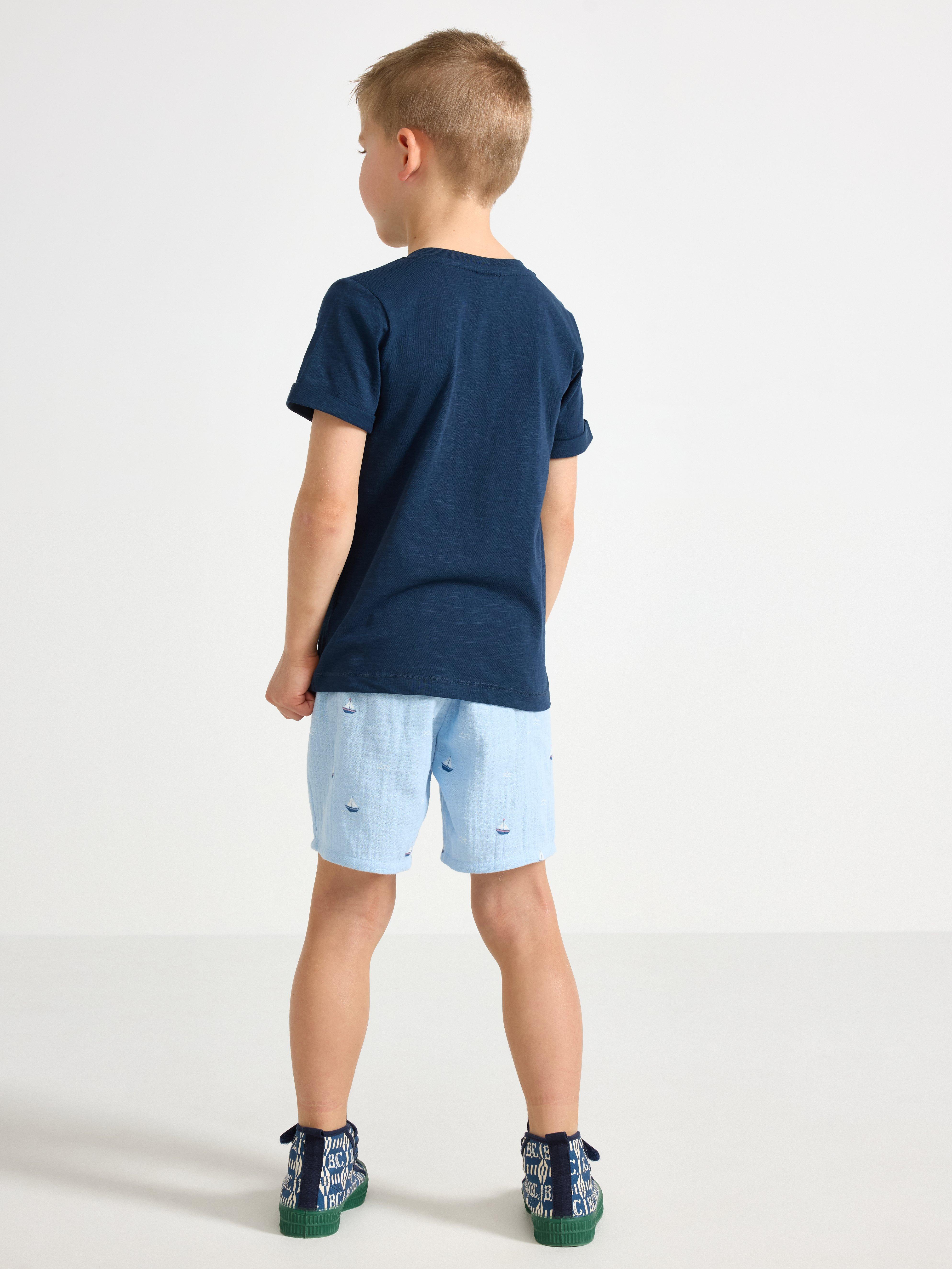 Pantalones cortos i bomullsväv Azul claro