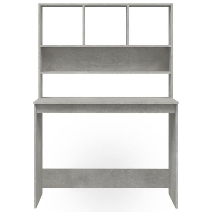 vidaXL Bureau avec étagères Gris béton 102x45x148 cm Bois d'ingénierie 823004