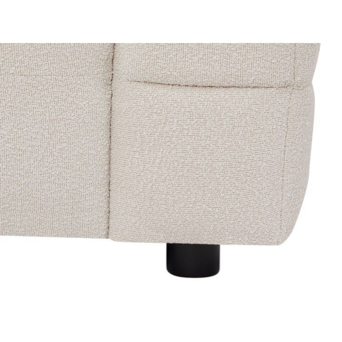 Canapé 3 places et fauteuil en tissu bouclette blanc ivoire LERICI