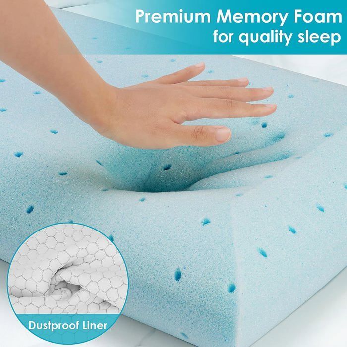Almohada rectangular de espuma viscoelástica firme y gruesa de 60x40 cm, transpirable, con funda lavable y ortopédica cervical.