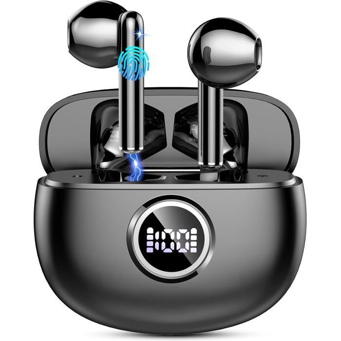 Auriculares inalámbricos Bluetooth, auriculares Bluetooth 5.3, auriculares estéreo HiFi Bluetooth, auriculares inalámbricos con micrófono con cancelación de ruido, 40 horas de reproducción.