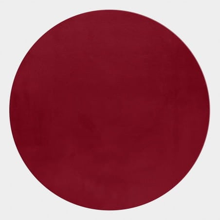 Dywan pluszowy Pouffy czerwony 120 cm x 120 cm   koło