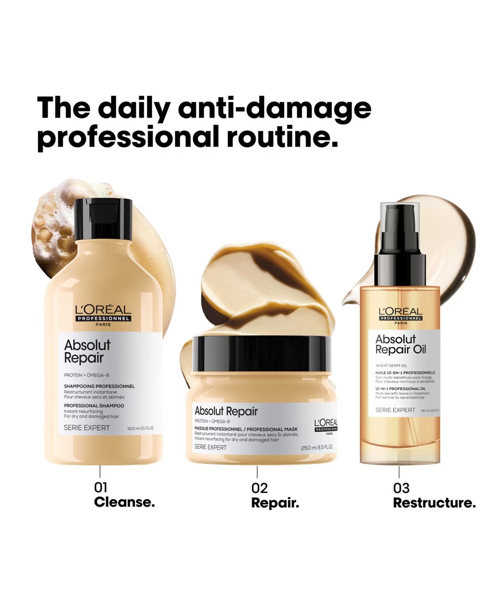 Șampon L'ORÉAL PROFESSIONNEL Absolut Repair Gold, reparare instantanee a părului uscat și deteriorat