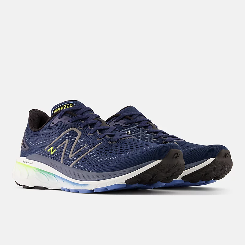 Men's Fresh Foam X 860v13 Shoes – Navy with Dark Silver Metallic Trim and Space Pineapple