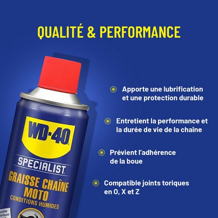 WD-40 - Graisse De Chaîne Moto Conditions Humides 400Ml