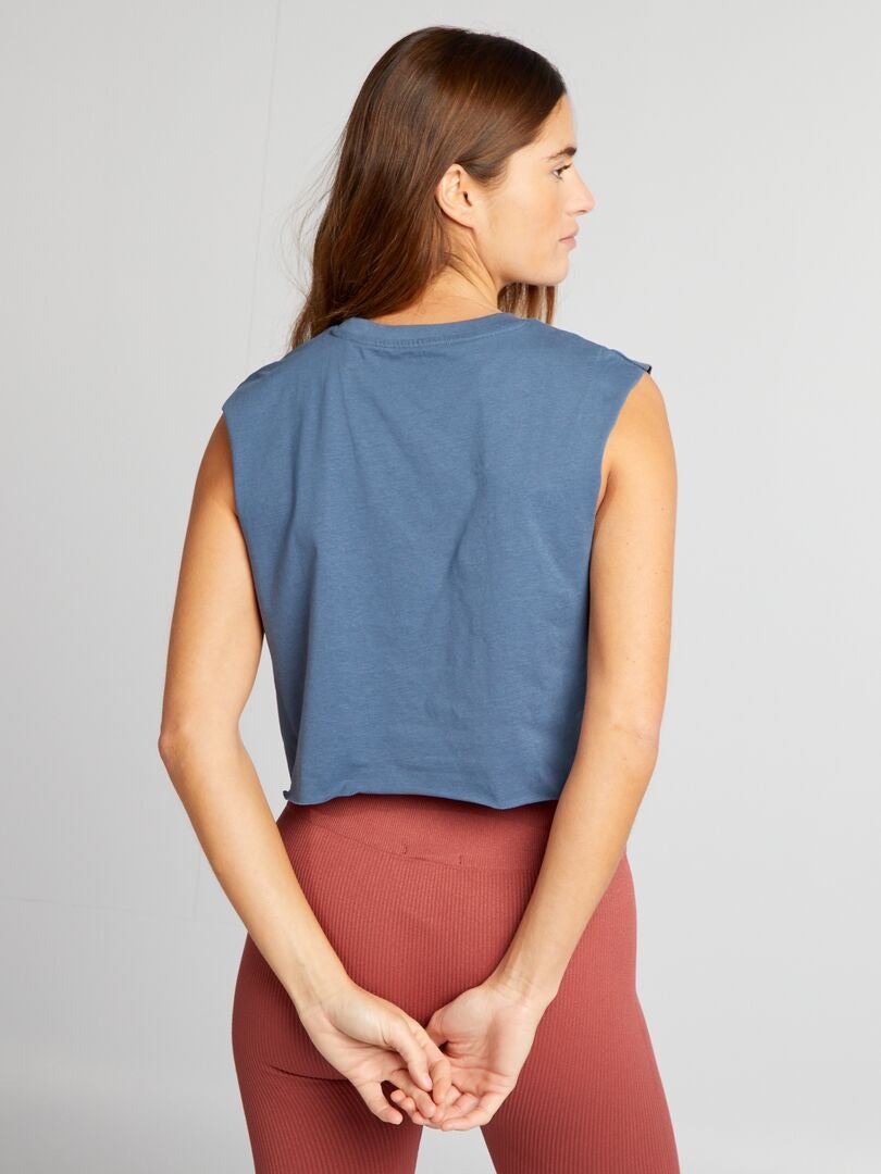 Camiseta deportiva corta sin mangas - AZUL