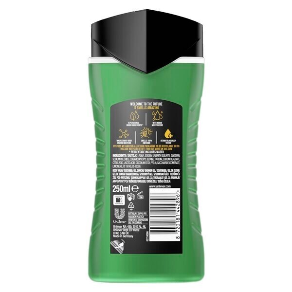 Axe Jungle Fresh Extra Fresh 3-v-1 gel za prhanje 250 ml