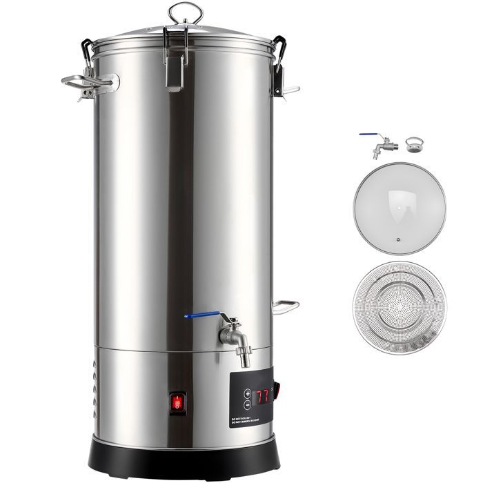 Sistema eléctrico para elaborar cerveza Duoku de 30 litros - Máquina para elaborar cerveza en casa, cuerpo de acero inoxidable 304