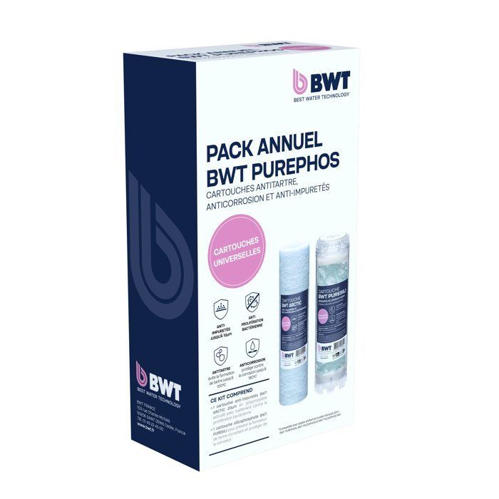 Pack cartouches annuel - BWT - ARCTIC 20 µm + PURESILI - Anti-impuretés + antibactérien
