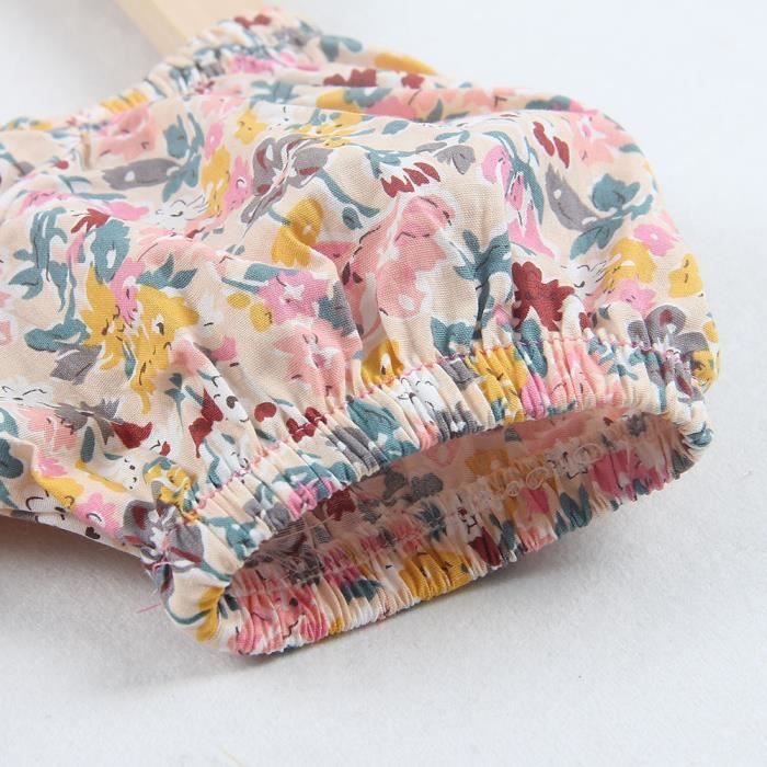 Conjunto de 2 piezas para niñas: Top de manga abullonada con estampado floral, shorts, camiseta transpirable, rosa