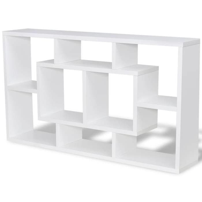 vidaXL wanddisplayrek met 8 vakken, wit