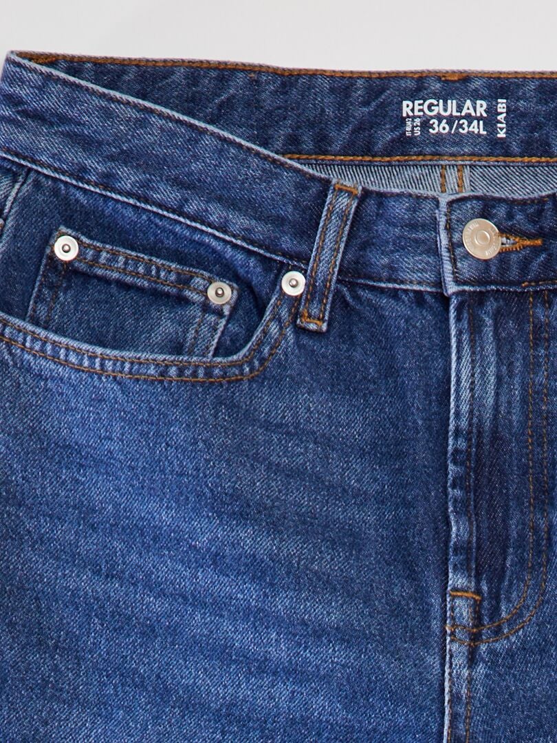 Calça jeans reta - tamanho 34 - azul