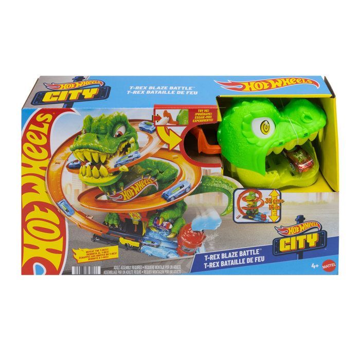 Hot Wheels-T-Rex Bataille De Feu-Coffret Dinosaure Avec Camion - 4 ans+- JBM73