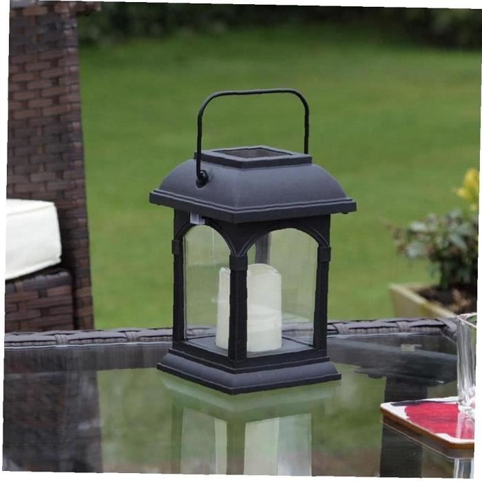 Buitenlantaarn met zonne-energie en handvat, lichtgewicht LED-terraslantaarn, fonkelende buitenlantaarn voor de tuin, draagbaar 1351