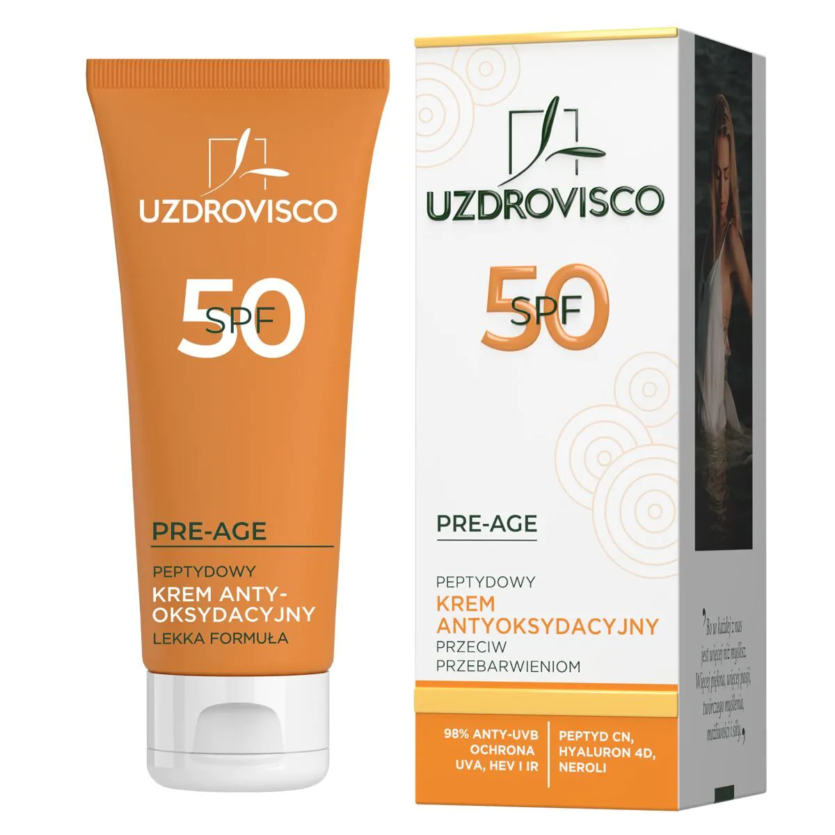 Uzdrovisco Pre-Age SPF50 - Peptydowy krem antyoksydacyjny przeciw przebarwieniom 50ml