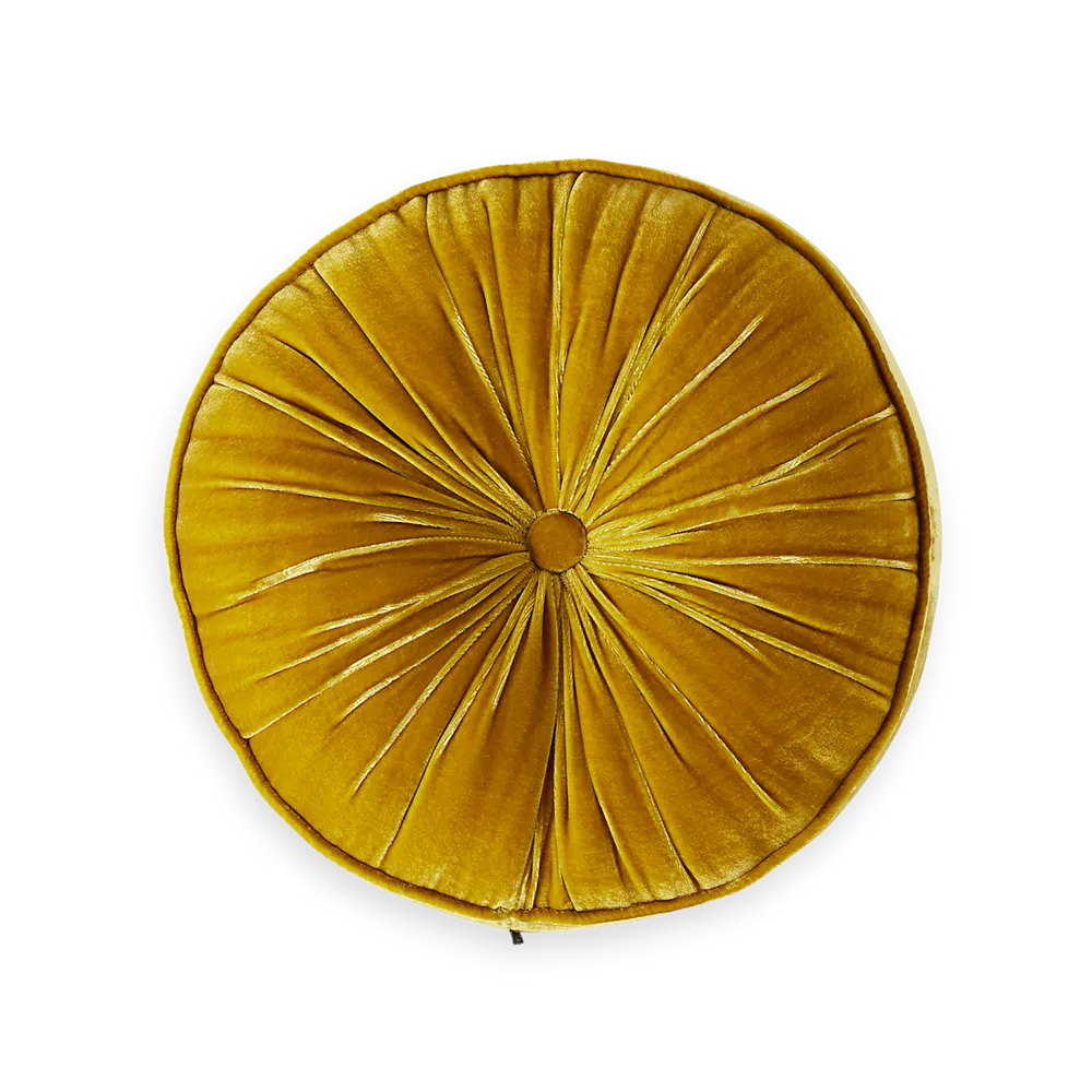 Coussin rond en velours de soie et viscose de la collection House of Rituals Saigon